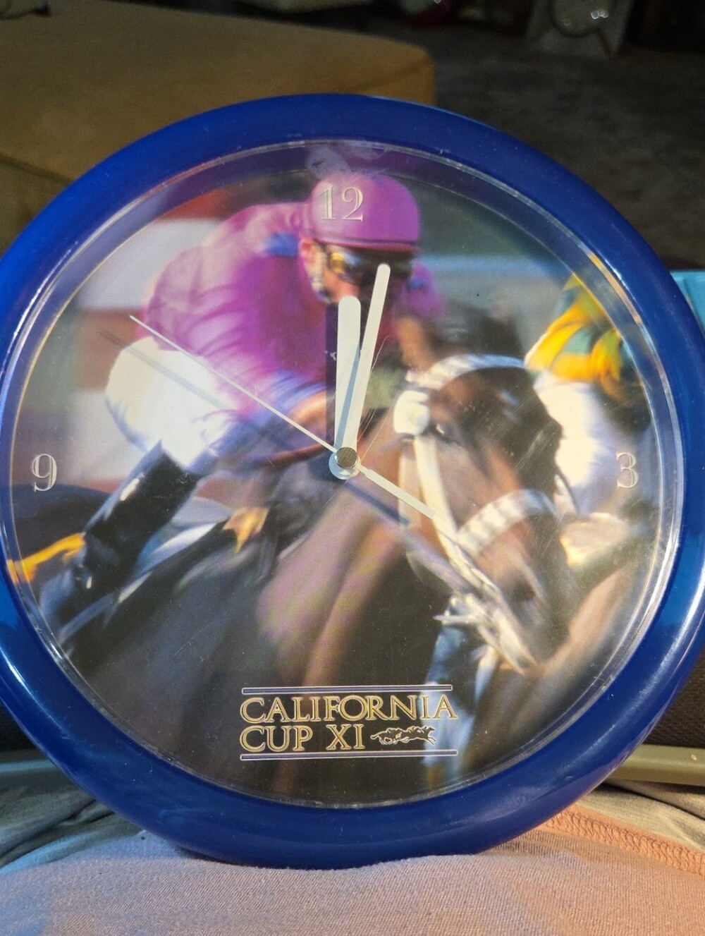 California Cup XI Blue Horse Racing Wall Clock - Unbranded
